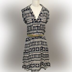 Fun & Flirt Navy and White Patterned Women’s Dress, Size Medium